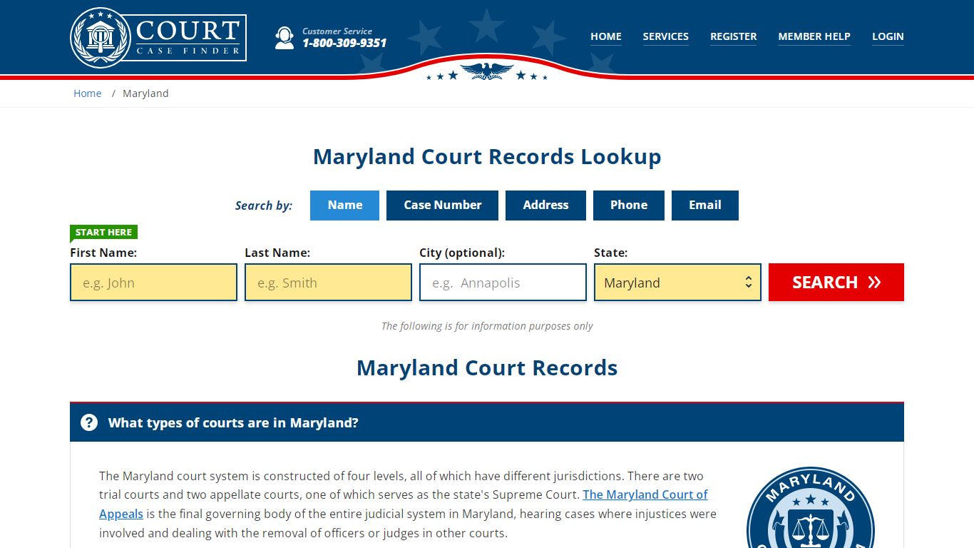 Maryland Court Records Lookup - MD Court Case Search